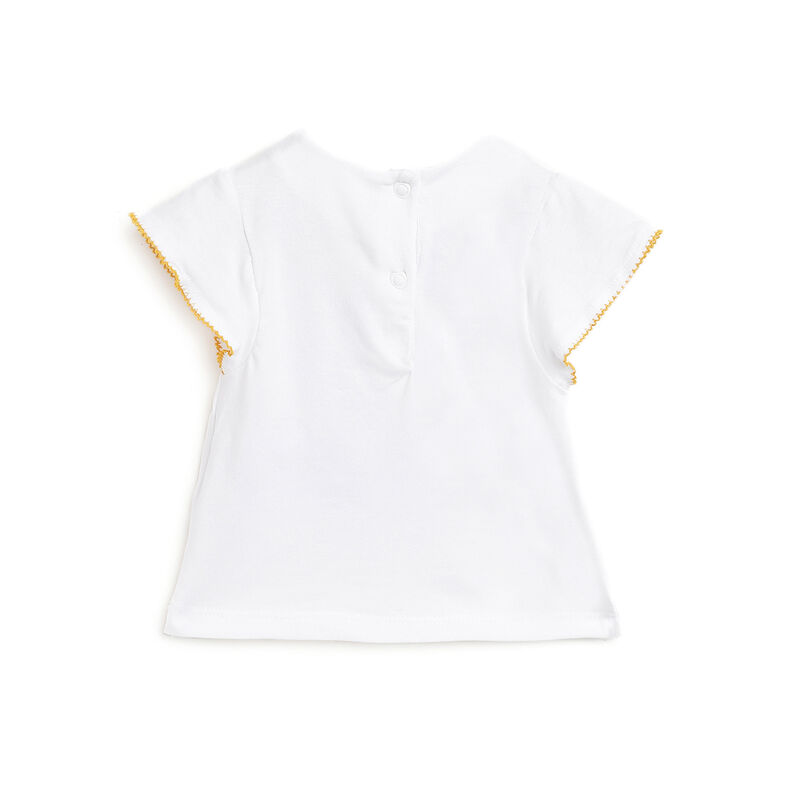 Girls White Graphic Printed Short Sleeve T-Shirt image number 1